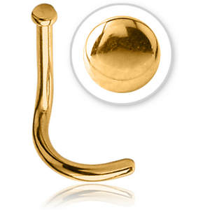GOLD PVD COATED SURGICAL STEEL CURVED DISC NOSE STUD
