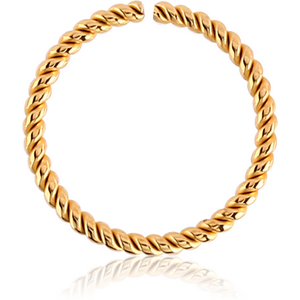 GOLD PVD COATED SURGICAL STEEL SEAMLESS RING - TWIST