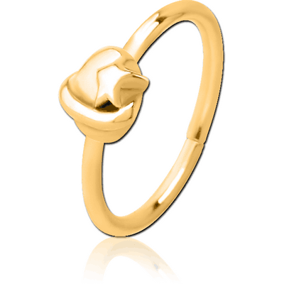 GOLD PVD COATED SURGICAL STEEL SEAMLESS RING - EYE STAR