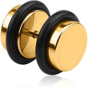 GOLD PVD COATED SURGICAL STEEL FAKE PLUG