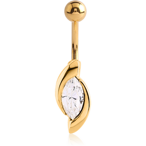 GOLD PVD COATED SURGICAL STEEL JEWELLED BANANA
