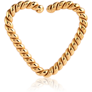 GOLD PVD COATED SURGICAL STEEL OPEN HEART SEAMLESS RING