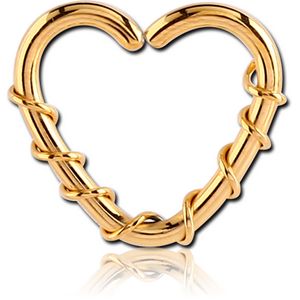 GOLD PVD COATED SURGICAL STEEL OPEN HEART SEAMLESS RING