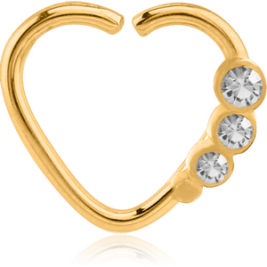 GOLD PVD COATED SURGICAL STEEL OPEN HEART SEAMLESS RING