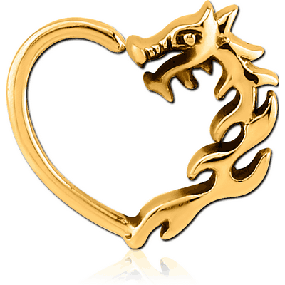 GOLD PVD COATED SURGICAL STEEL OPEN HEART SEAMLESS RING