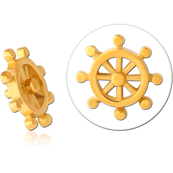 GOLD PVD COATED SURGICAL STEEL ATTACHMENT FOR 1.6MM INTERNALLY THREADED PINS - HELM
