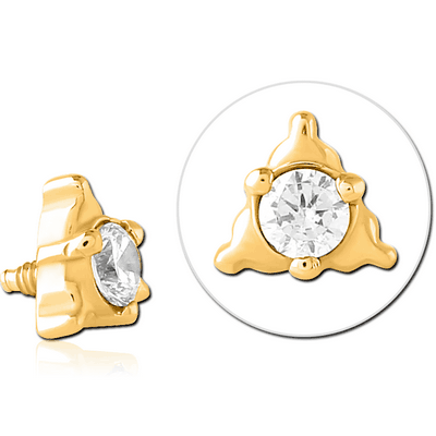 GOLD PVD SURGICAL STEEL JEWELLED MICRO ATTACHMENT FOR 1.2MM INTERNALLY THREADED PINS