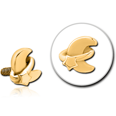 GOLD PVD COATED SURGICAL STEEL MICRO ATTACHMENT FOR 1.2MM INTERNALLY THREADED PINS - ANNULAR ECLIPSE AND STAR