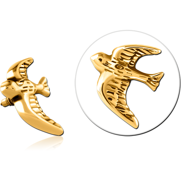 GOLD PVD COATED SURGICAL STEEL MICRO ATTACHMENT FOR 1.2MM INTERNALLY THREADED PINS