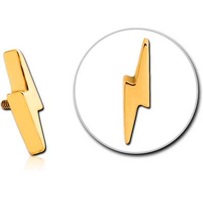 GOLD PVD COATED SURGICAL STEEL MICRO ATTACHMENT FOR 1.2MM INTERNALLY THREADED PINS - LIGHTNING