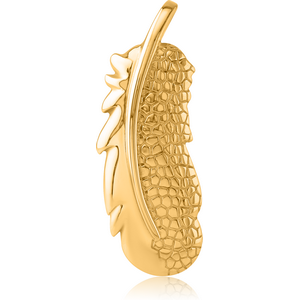 GOLD PVD COATED SURGICAL STEEL KOOL KATANA PENDANT - FEATHER