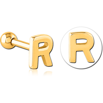 GOLD PVD COATED SURGICAL STEEL TRAGUS MICRO BARBELL - R