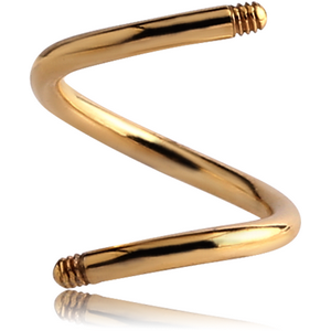 GOLD PVD COATED SURGICAL STEEL MICRO BODY SPIRAL PIN