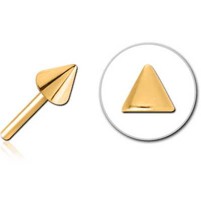 GOLD PVD COATED SURGICAL STEEL THREADLESS ATTACHMENT - CONE