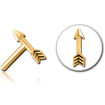 GOLD PVD COATED SURGICAL STEEL THREADLESS ATTACHMENT - ARROW