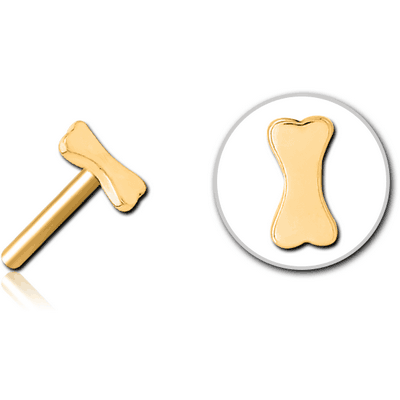 GOLD PVD COATED SURGICAL STEEL THREADLESS ATTACHMENT - BONE