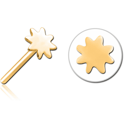 GOLD PVD COATED SURGICAL STEEL THREADLESS ATTACHMENT - SUN