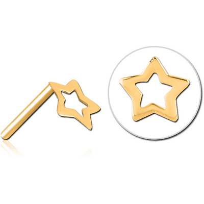 GOLD PVD COATED SURGICAL STEEL THREADLESS ATTACHMENT - STAR
