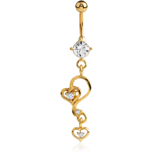 GOLD PVD COATED JEWELLED FASHION NAVEL BANANA