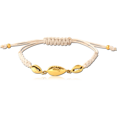 GOLD PVD COATED SURGICAL STEEL BRACELET - SHELL