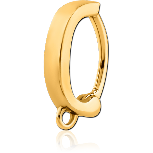 GOLD PVD COATED SURGICAL STEEL BELLY CLICKER - WITH HOOP