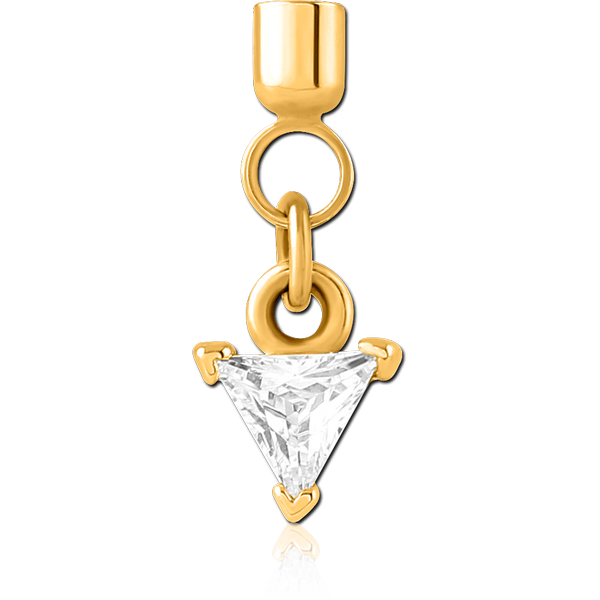 GOLD PVD COATED SURGICAL STEEL TRAGUS MICRO LABRET WITH JEWELLED CHARM