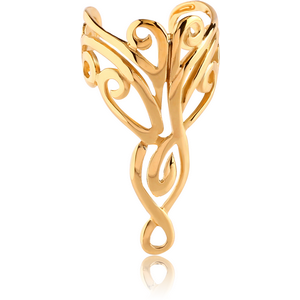 GOLD PVD COATED SURGICAL STEEL EAR CUFF - ANGEL