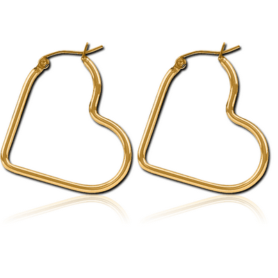 GOLD PVD COATED SURGICAL STEEL WIRE HOOP EARRINGS