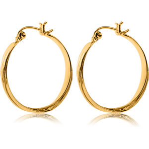 GOLD PVD COATED SURGICAL STEEL HOOP EARRINGS