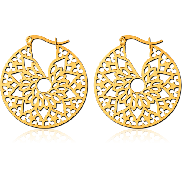 GOLD PVD COATED SURGICAL STEEL HOOP EARRINGS