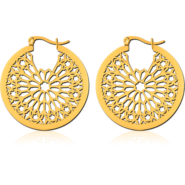 GOLD PVD COATED SURGICAL STEEL HOOP EARRINGS