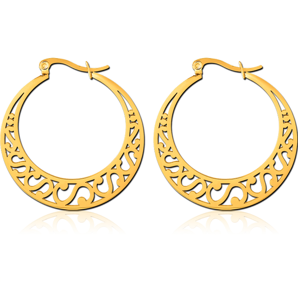 GOLD PVD COATED SURGICAL STEEL HOOP EARRINGS