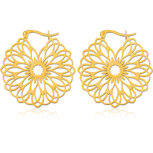 GOLD PVD COATED SURGICAL STEEL HOOP EARRINGS