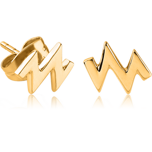 GOLD PVD COATED SURGICAL STEEL EAR STUDS PAIR