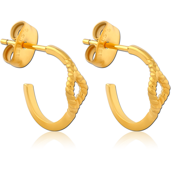 GOLD PVD COATED SURGICAL STEEL EAR STUDS PAIR