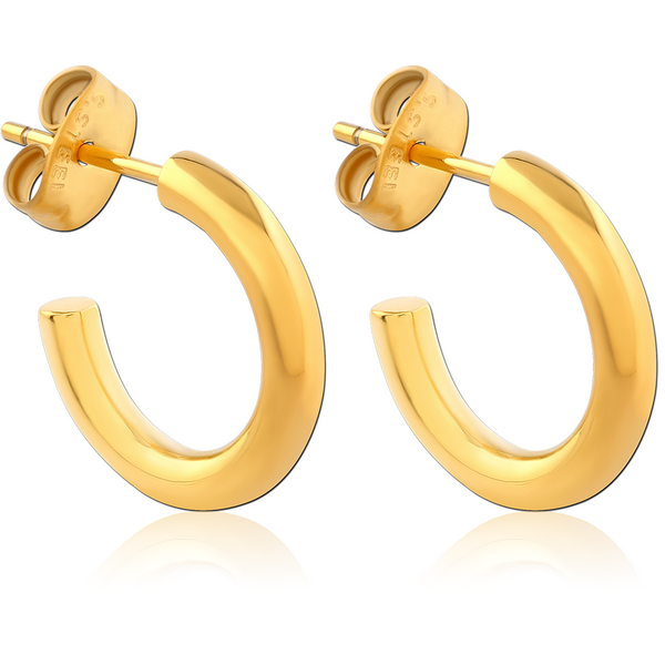 GOLD PVD COATED SURGICAL STEEL EAR STUDS PAIR
