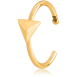 GOLD PVD COATED SURGICAL STEEL OPEN NOSE RING - TRIANGLE