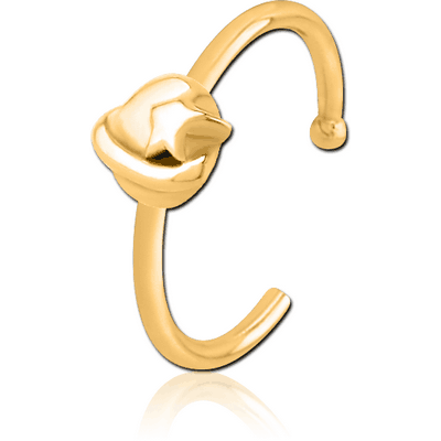 GOLD PVD COATED SURGICAL STEEL OPEN NOSE RING - EYE STAR