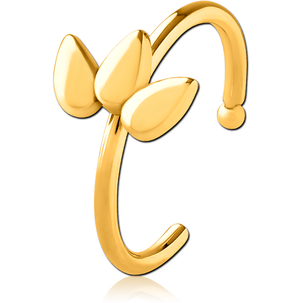 GOLD PVD COATED SURGICAL STEEL OPEN NOSE RING