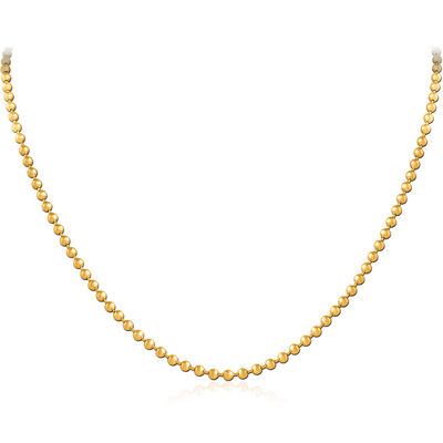 GOLD PVD COATED STAINLESS STEEL BALL CHAIN 40CMS WIDTH*2.4MM