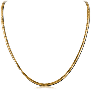 GOLD PVD COATED STAINLESS STEEL SNAKE NECK CHAIN 40CMS WIDTH 3.2MM