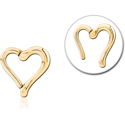GOLD PVD COATED SURGICAL STEEL HINGED CLICKER - HEART