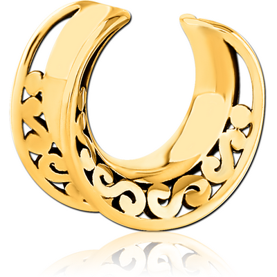 GOLD PVD COATED SURGICAL STEEL HALF TUNNEL