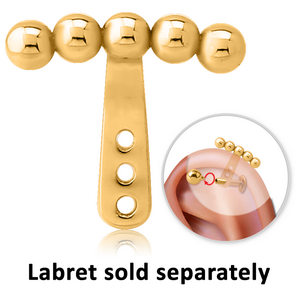 GOLD PVD COATED SURGICAL STEEL HELLIX WRAP - FIVE BALLS