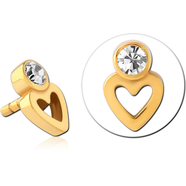 GOLD PVD COATED SURGICAL STEEL JEWELLED PUSH FIT ATTACHMENT FOR BIOFLEX INTERNAL LABRET