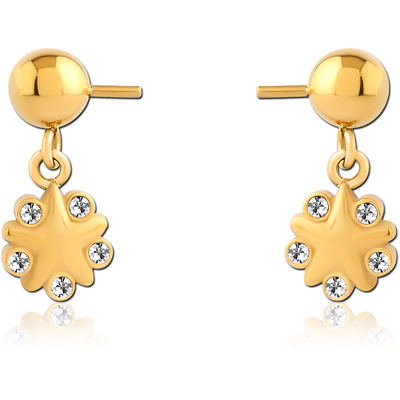 GOLD PVD COATED SURGICAL STEEL PUSH FIT JEWELLED ATTACHMENT FOR BIOFLEX INTERNAL NIPPLE SHIELD
