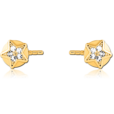 GOLD PVD COATED SURGICAL STEEL PUSH FIT JEWELLED ATTACHMENT FOR BIOFLEX INTERNAL NIPPLE SHIELD