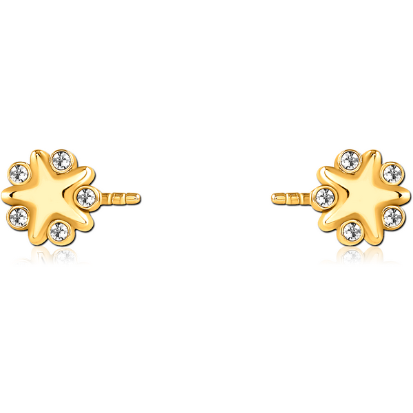 GOLD PVD COATED SURGICAL STEEL PUSH FIT JEWELLED ATTACHMENT FOR BIOFLEX INTERNAL NIPPLE SHIELD
