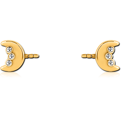 GOLD PVD COATED SURGICAL STEEL PUSH FIT JEWELLED ATTACHMENT FOR BIOFLEX INTERNAL NIPPLE SHIELD