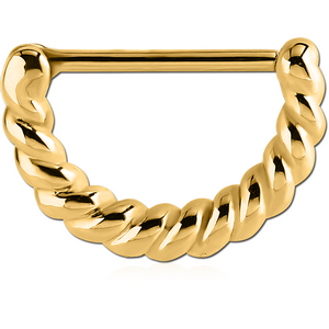 GOLD PVD COATED SURGICAL STEEL NIPPLE CLICKER - ROPE
